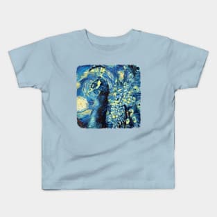 Peafowl Van Gogh Style Kids T-Shirt